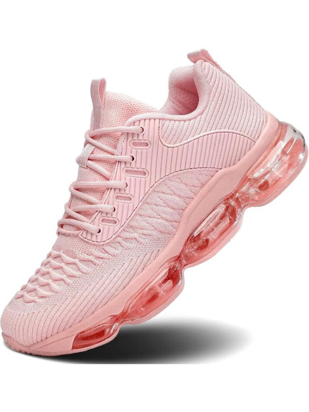 Women's Pink Mesh Air Cushion Breathable Fitness Cross Trainer Running Sneaker